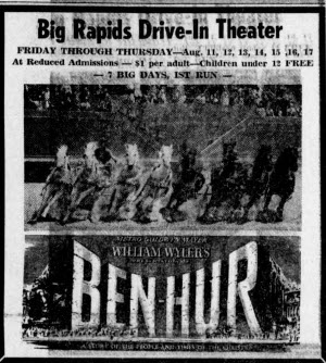 Big Rapids Drive-In Theatre - 10 AUGUST 1961 AD